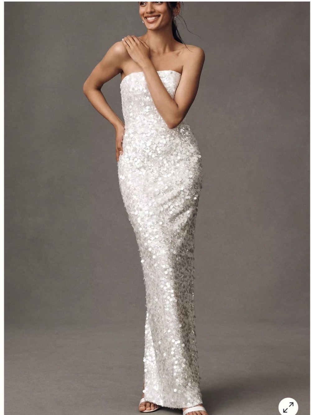 Helsi Serena Strapless Sequin Gown White
